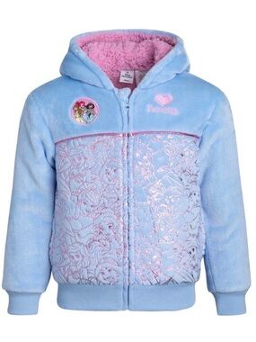 Disney Princess Plush Full Zip Hoodie 3T, 4T